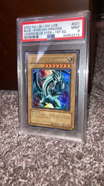 Yu-Gi-Oh! Blue Eyes White Dragon LOB-001 1st Edition PSA 9