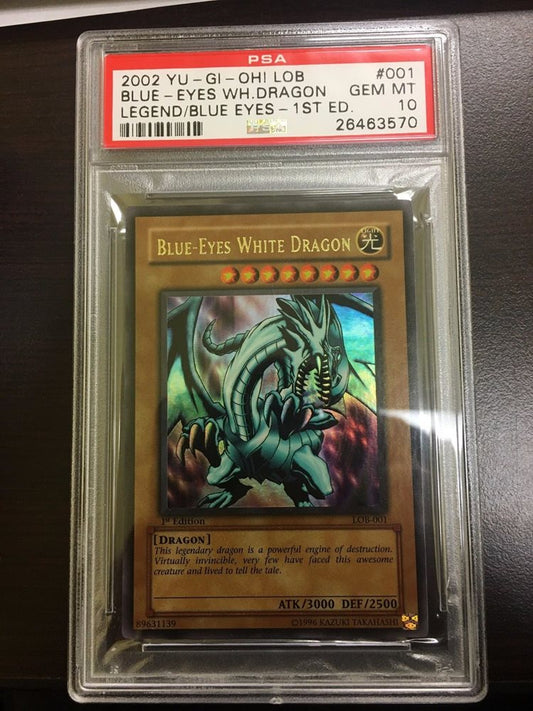 Yu-Gi-Oh PSA 10 Blue Eyes White Dragon 1st Edition LOB-001 Gem MINT